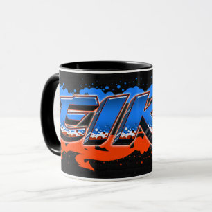 Eike prénom Graffiti blue tasse orange