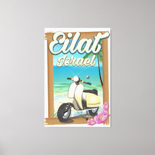 Eilat Beach Israel Scooter Reiseplakat Leinwanddruck