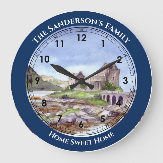 Eilean Donan Burg Aquädukt Grosse Große Wanduhr (Vorderseite)
