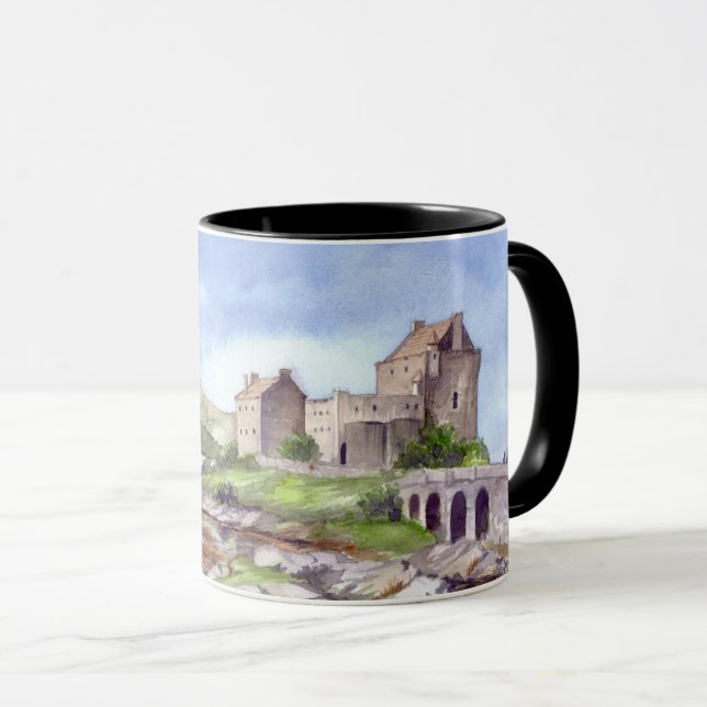 Eilean Donan Burg Wasserfarbene Malereien Tasse (VorderseiteRechts)