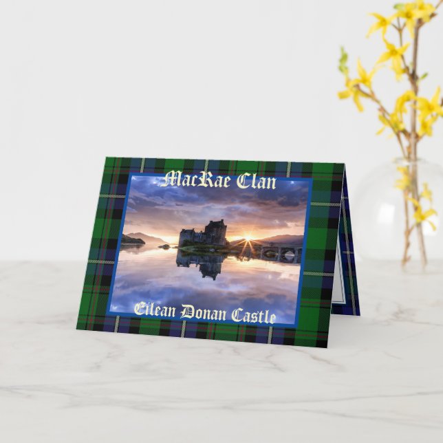 Eilean Donan Castle - MacRae Clan Grußkarte Karte (Gelbe Blume)