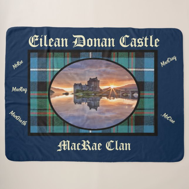 Eilean Donan Castle's MacRae Clan Tartan Sherpadecke (Vorderseite (Horizontal))