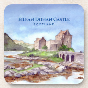 Eilean Donan Schloss Schottland Aquarellmalerei Getränkeuntersetzer