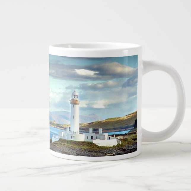 Eilean Musdile Lighthouse Schottland Landschaftlic Jumbo-Tasse (Rechts)