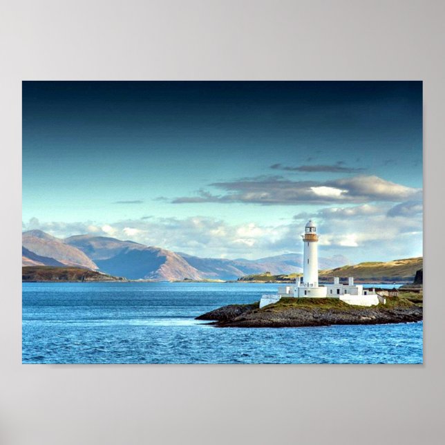 Eilean Musdile Lighthouse Schottland Landschaftlic Poster (Vorne)