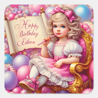 EILEEN ~ HAPPY BIRTHDAY ~ Throne ~ Quadratischer Aufkleber