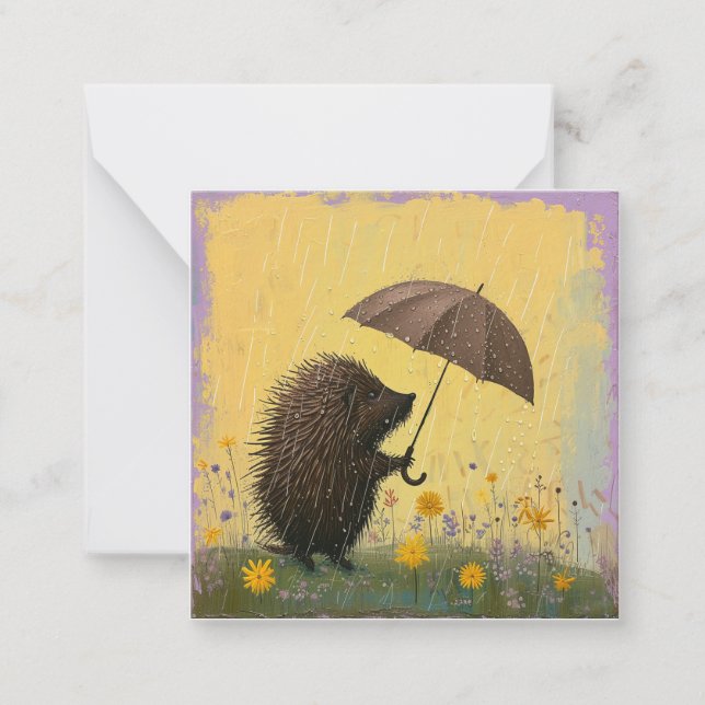 Eileiter: Minimalistisches Porcupine Mitteilungskarte (Vorderseite)
