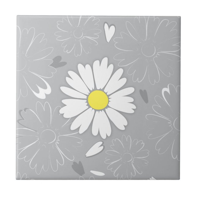 Eilins Daisy-Blume Fliese (Vorderseite)