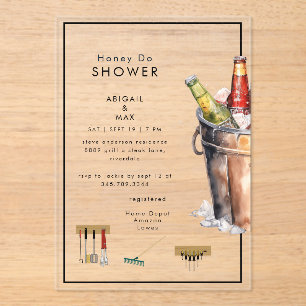 Eimer Bier Honig Brautpaar Hochzeitsdusche Acryleinladungen