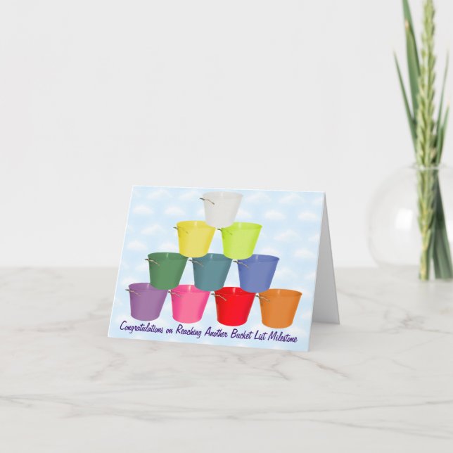 Eimer-Listen-Meilenstein Karte (Vorderseite)