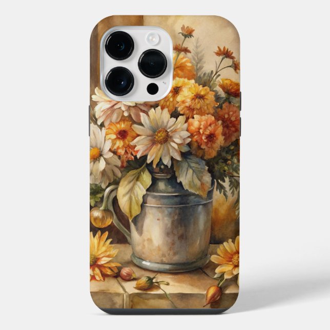 Eimer mit Herbstblumen   iPhone 14 Pro Max Hülle (Rückseite)
