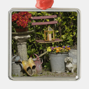 Eimer, Schuhe und Blume, Zaanse Schans, Silbernes Ornament