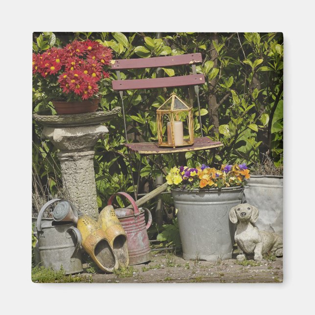 Eimer, Schuhe und Blumen, Zaanse Schans, Magnet (Vorne)