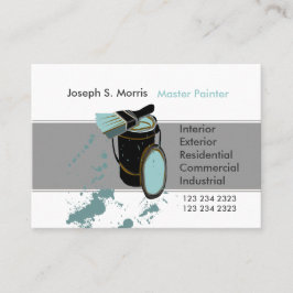 Eimer-u. Bürsten-blaue Farben-moderner Anstreicher Visitenkarte