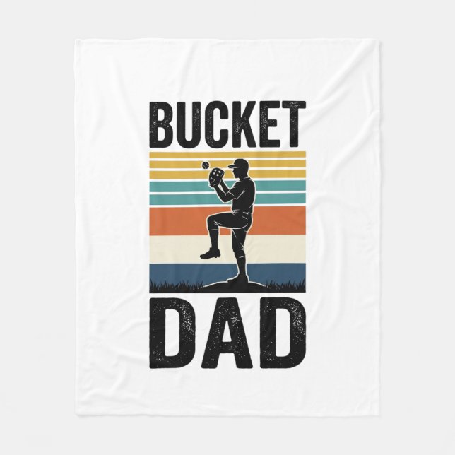 Eimer-Vater Retro-Baseball-Vater-Vektor-Design_1 Fleecedecke (Vorderseite)