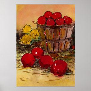 Eimer voller Äpfel Poster