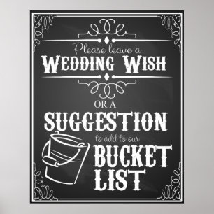 Eimerliste für die Hochzeit "Hinterlasse einen Hoc Poster