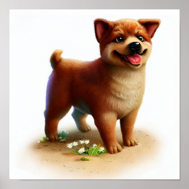 Ein 3D-Bild eines australischen Rinderhundes Poster (Vorne)