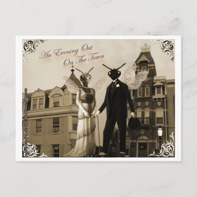 Ein Abend auf der Postkarte der Stadt (Vorderseite)