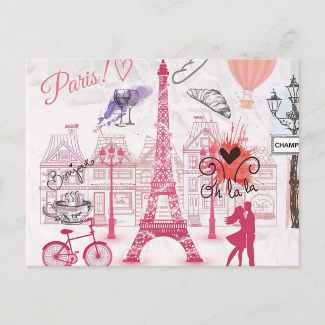 Ein Abend in Paris Postkarte (Vorderseite)