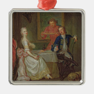 Ein Abendessen-Gespräch (ein Mann und eine Frau, Ornament Aus Metall