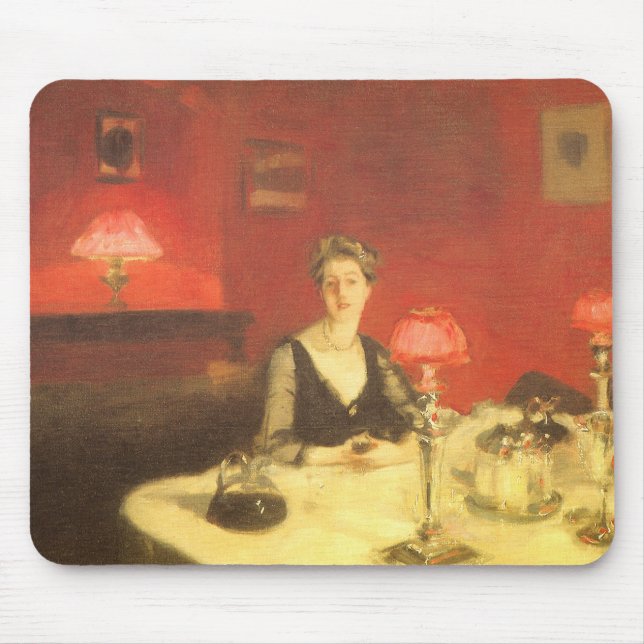 Ein Abendtisch am Abend von John Singer Sargent Mousepad (Vorne)