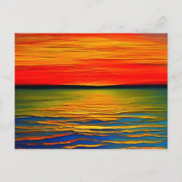 Ein abstrakter Sonnenuntergang am Meer Postkarte