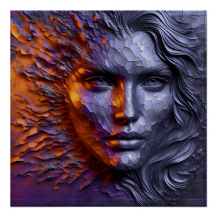 Ein Abstraktes Frauenfoto - 3D-Embossed Poster