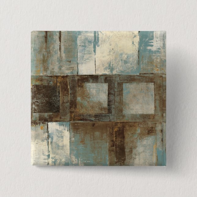 Ein abstraktes im Blau und in Brown Button (Vorderseite)