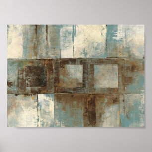 Ein abstraktes im Blau und in Brown Poster