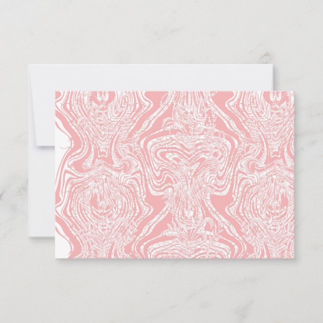 ein abstraktes, rosa und weißes Design auf weißem  Dankeskarte (Vorderseite)