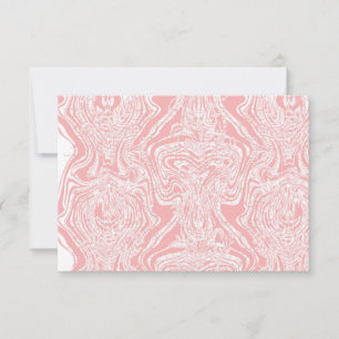 ein abstraktes, rosa und weißes Design auf weißem  Dankeskarte