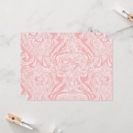 ein abstraktes, rosa und weißes Design auf weißem Einladung