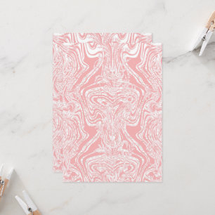 ein abstraktes, rosa und weißes Design auf weißem Einladung