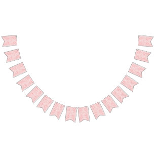 ein abstraktes, rosa und weißes Design auf weißem Wimpelkette
