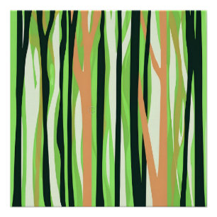 ein abstraktes, stilisiertes Waldbild Poster
