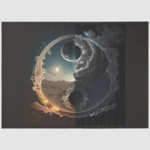 Ein Abstraktes Ying Yang Series Design 1 Seidenpapier