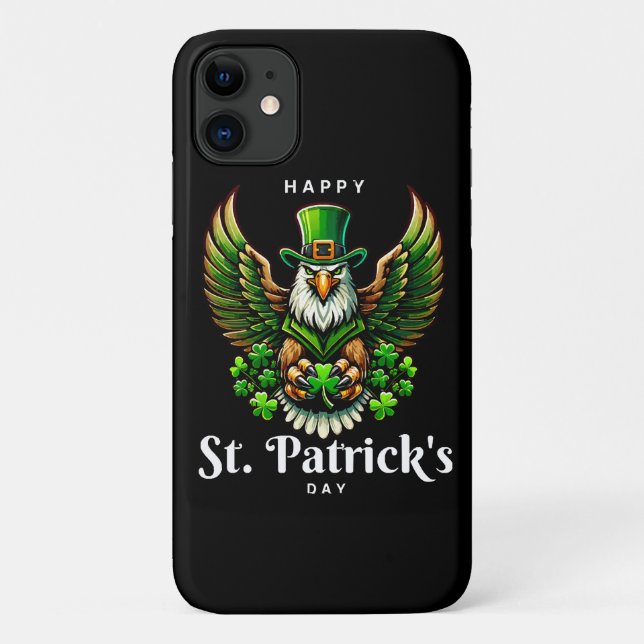 ein Adler mit grüner Leprechaun-Mütze Case-Mate iPhone Hülle (Rückseite)