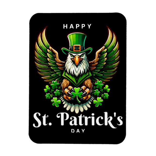 ein Adler mit grüner Leprechaun-Mütze Magnet (Vertikal)