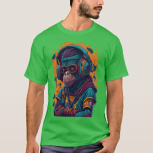 Ein Affe Rapper retro T-Shirt