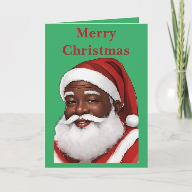 Ein afroamerikanischer Weihnachtsmann in Blank Karte (Vorderseite)