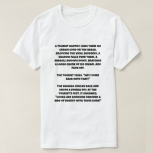 Ein AI-Witz über eine Möwe und ein Eis T-Shirt