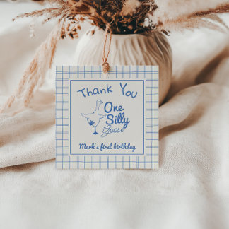 Ein Alberner Gänseblauer Handgezogener 1. Junge Ge Geschenkanhänger