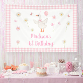 Ein Alberner Gänsefrühling Rosa Daisy Erster Gebur Banner