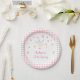 Ein Alberner Gänsefrühling Rosa Daisy Erster Gebur Pappteller