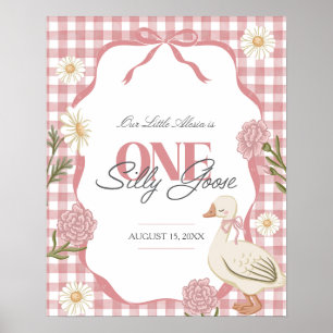 Ein Alberner Gänsehornhaubenkern Pink 1. Geburtsta Poster