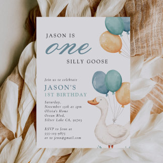 Ein Alberner Gänsejunge 1. Geburtstag Party Einladung