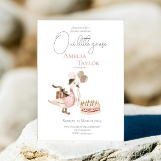 Ein Alberner Vintager Geburtstag Gänsefarben Einladung