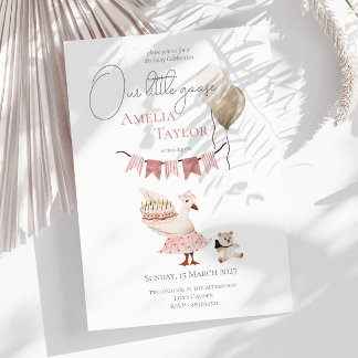 Ein Alberner Vintager Geburtstag Gänsefarben Einladung