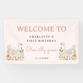 Ein Albernes Gänse Erstgeburt Girl Party-Zeichen Banner